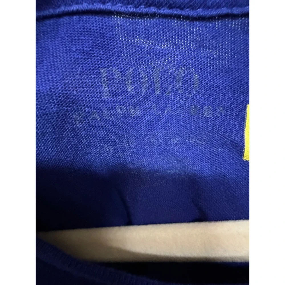 Polo Ralph Lauren Classic Crewneck T-Shirt Blue Yellow Pony Logo Short Sleeve XL